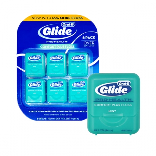 오랄비 글라이드 휴대용 치실 민트향 44m 6개 구강용품 치석 관리 제거 잇몸 치간 칫솔