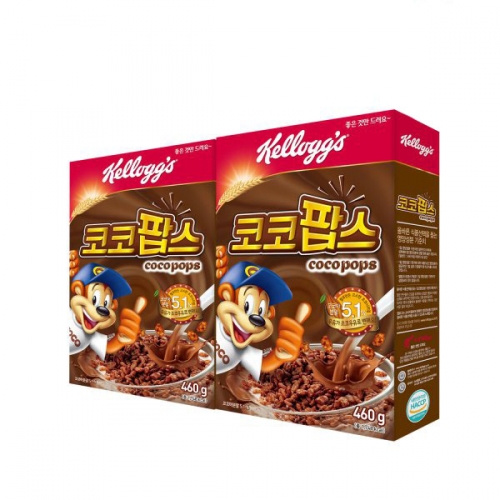 켈로그 코코팝스 460g 2팩 초코맛 시리얼 씨리얼 한끼 영양 식사 대용 캘로그