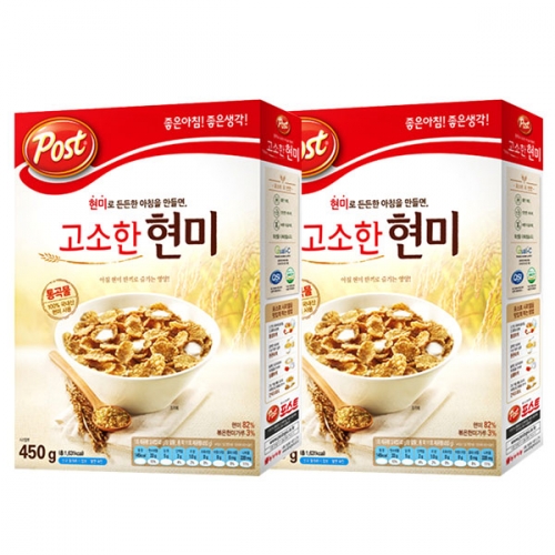 포스트 고소한 현미 450g 2입 시리얼 씨리얼 아침 식사 대용 간식