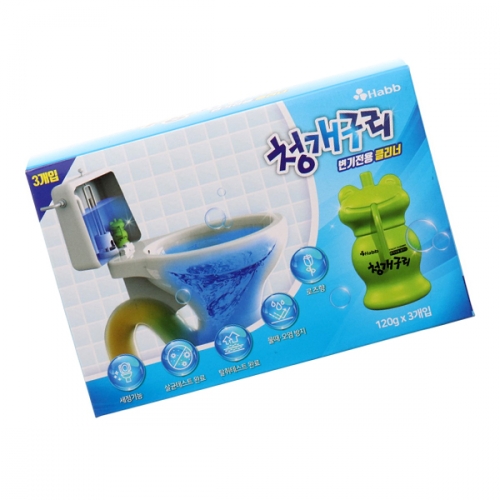 하비비 청개구리 자동 변기세정제 120g 3입 욕실 화장실 청소 세제 곰팡이 락스 악취 냄새 제거