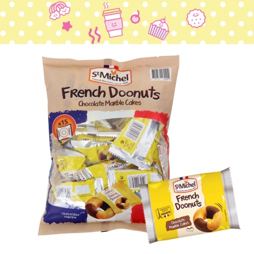 생미쉘 프렌치 초코 마블 도넛 450g 15개입 도너츠 어린이집 휴대용 탕비실 간식 스낵 비스킷 과자