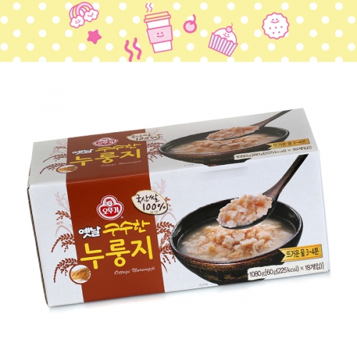 오뚜기 옛날 구수한 누룽지 60g 18입 끓여먹는 가마솥 누룽지 개별포장 식사 간식