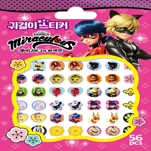 [아이누리] 미라큘러스 레이디버그와 블랙캣 귀걸이 스티커