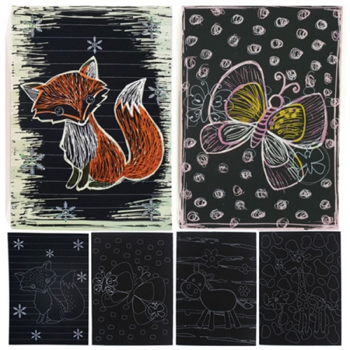 스크래치 그림카드 4종세트