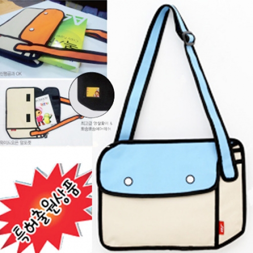 8801(하늘)만화속가방-만화처럼 보이는 재미난 가방 크로스가방