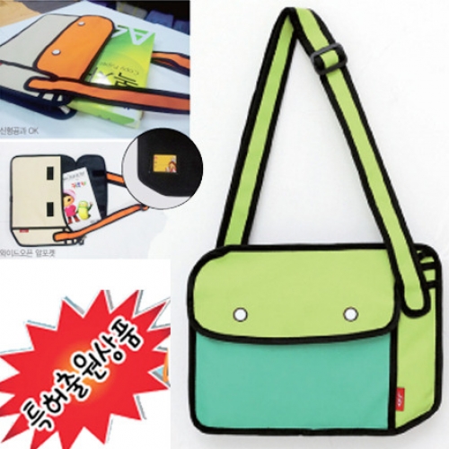 8803(그린)만화속가방-만화처럼 보이는 재미난 가방 크로스 가방