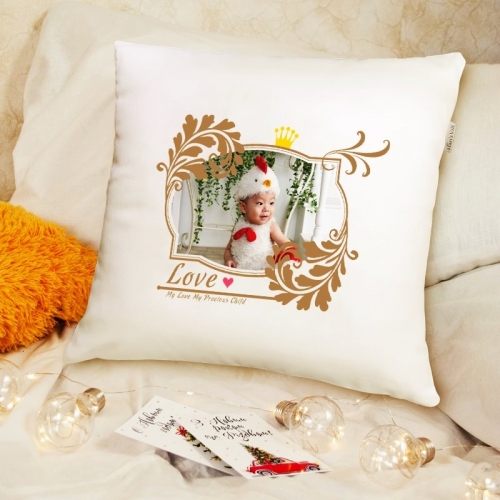 생일선물 졸업선물 내 맘대로 꾸미는 포토 쿠션 _빈티지크라운(구름솜포함)