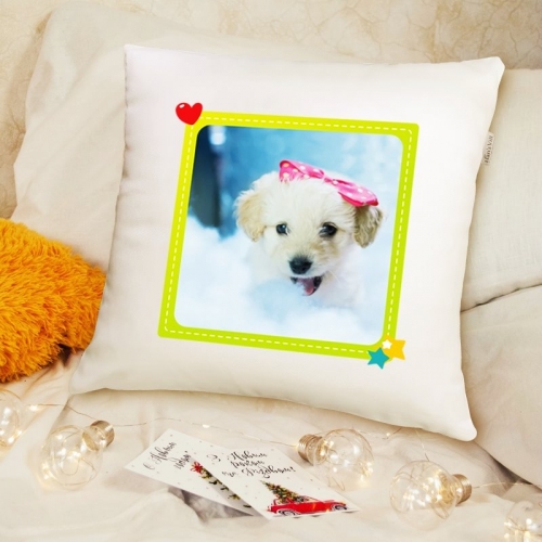 생일선물 졸업선물 내 맘대로 꾸미는 포토 쿠션(국내산)_그린스퀘어(구름솜포함)