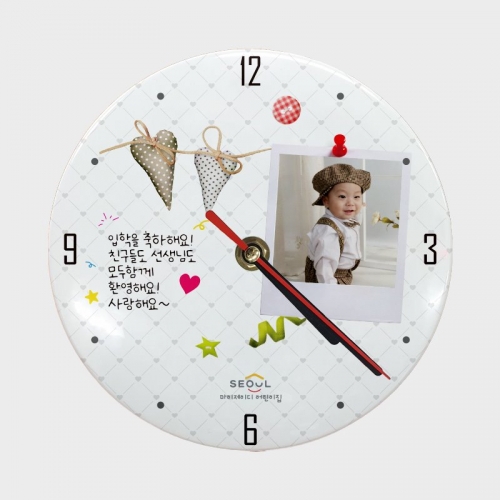 나만의 포토 시계 무소음 시계 _ 벽걸이 탁상용겸용_해피데이