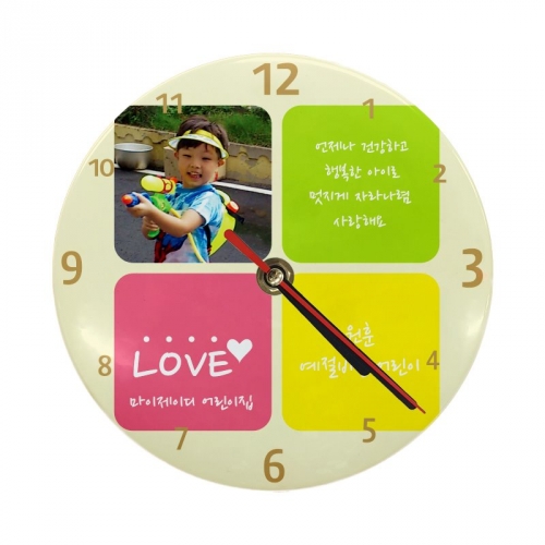 나만의 포토 시계 무소음 시계 _ 벽걸이 탁상용겸용 (메시지블럭)