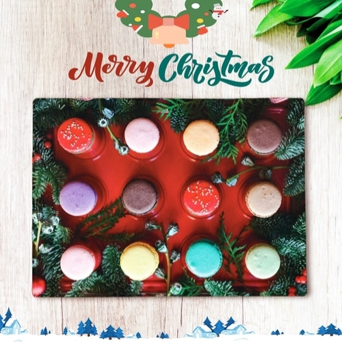 크리스마스 홈파티용 강화 유리도마 항균 플레이팅 도마