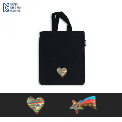 귀요미에코독서가방(블랙)_반짝반짝 스팽글디자인(2종)