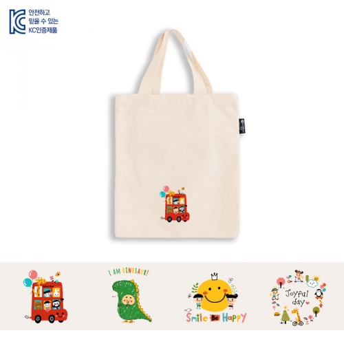 국내산 귀요미 독서가방 에코백 신발주머니 보조가방 (베이지)_4종