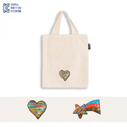 국내산 귀요미 독서가방 에코백 신발주머니 보조가방 베이지 블랙 선택