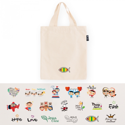 국내산 귀요미 독서 가방 에코백 신발주머니 보조가방 20종 ☆베이지☆