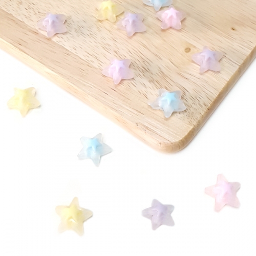 [탑키드] 불투명 파스텔 이중 별 비즈(약 35개)