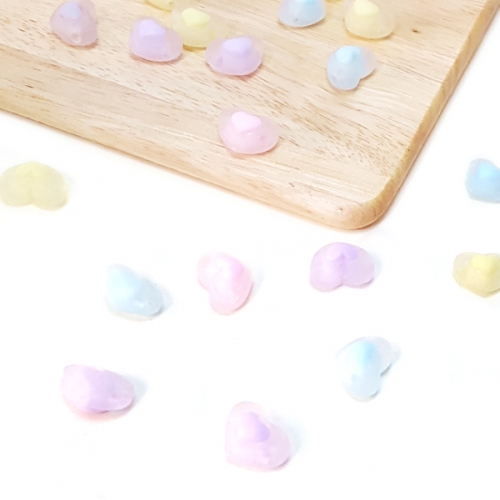 [탑키드] 불투명 파스텔 이중 하트 비즈(약 35개)