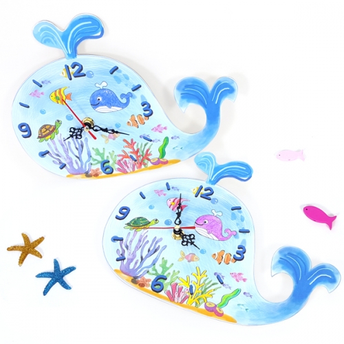 [탑키드] 만들기 고래 벽시계 5인용 (시계부품 포함)