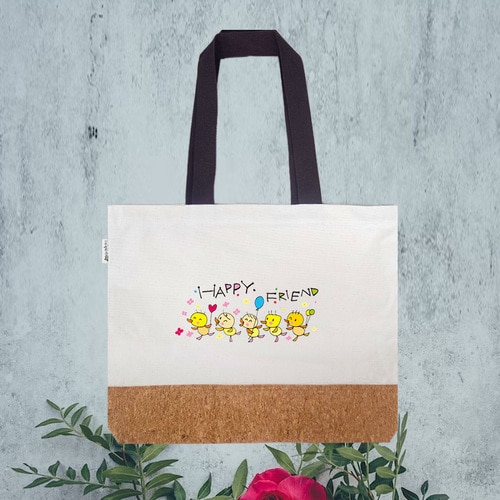 천연 코르크 배색 아트디자인 에코백 가방 숄더백(가로형)