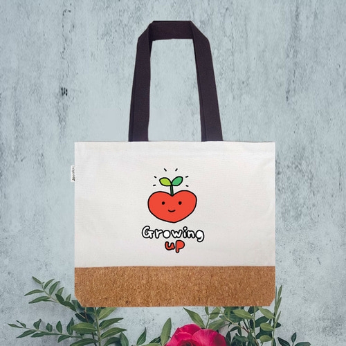 천연 코르크 배색 아트디자인 에코백 가방 숄더백(가로형)