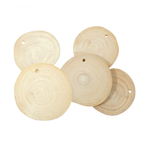 천연 나무조각 원형_구멍 대