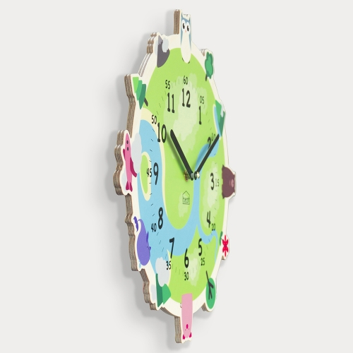 어린이 아이방 교육용 무소음 벽시계 - 해피어스