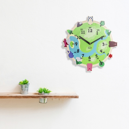 어린이 아이방 교육용 무소음 벽시계 - 해피어스