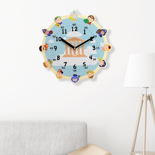 어린이 아이방 교육용 무소음 벽시계 - 올림포스 12신