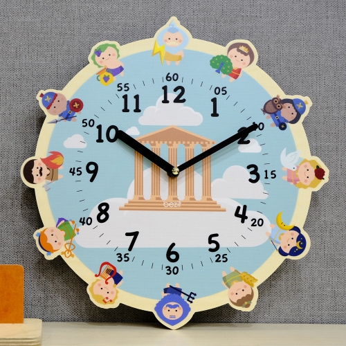 어린이 아이방 교육용 무소음 벽시계 - 올림포스 12신