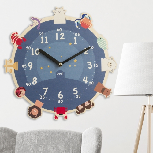 어린이 아이방 교육용 무소음 벽시계 - 헬로 마이스타