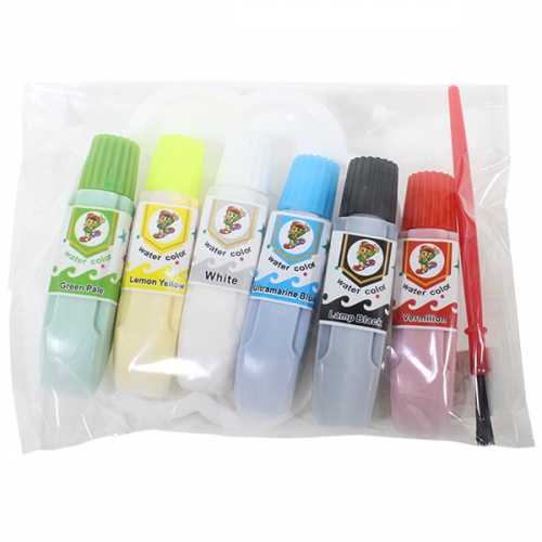 미니 물감 6색 팔레트 붓 세트