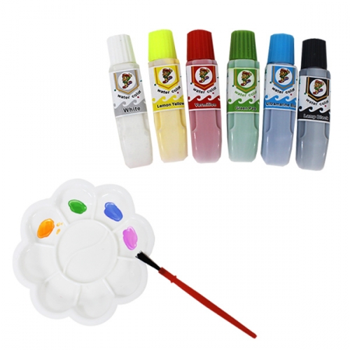 미니 물감 6색 팔레트 붓 세트