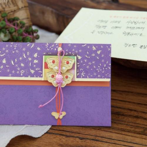 황금 쌍나비매듭 전통 용돈봉투 FB217-6