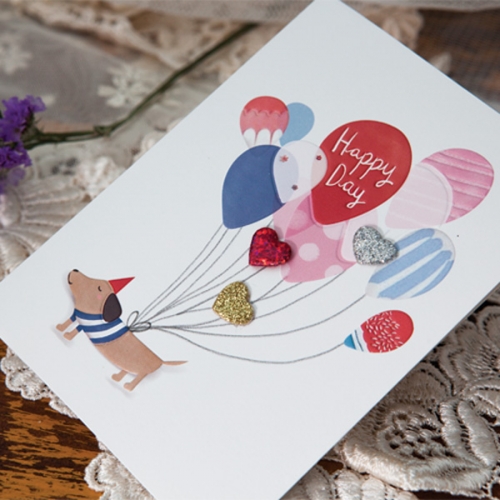 풍선 강아지 카드 FT1034-5