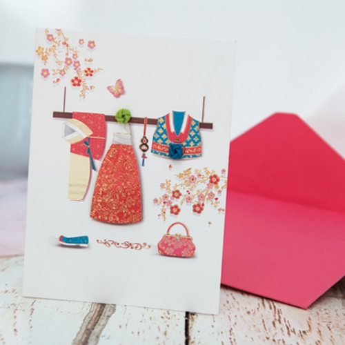 깨끼치마 저고리 전통 카드 FT1035-4