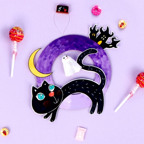 메이크문구 DIY615 할로윈리스만들기 고양이
