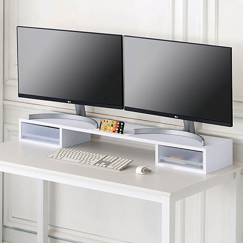 스토리 서랍형 듀얼 모니터받침대 MT-01