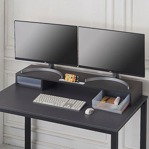 스토리 서랍형 듀얼 모니터받침대 MT-01