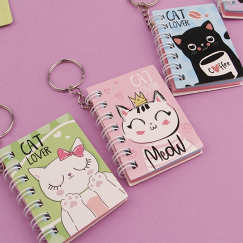나성 열쇠고리 고양이 미니수첩