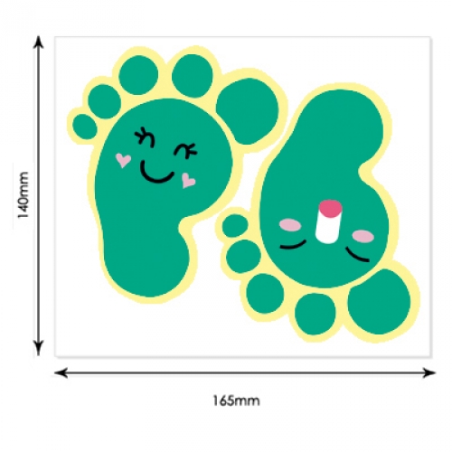 스티커몰 발바닥(5쌍) 통통초록 F-152