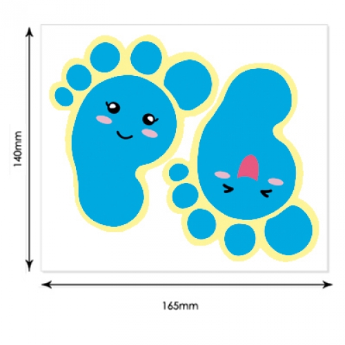 스티커몰 발바닥(5쌍) 통통파랑 F-153