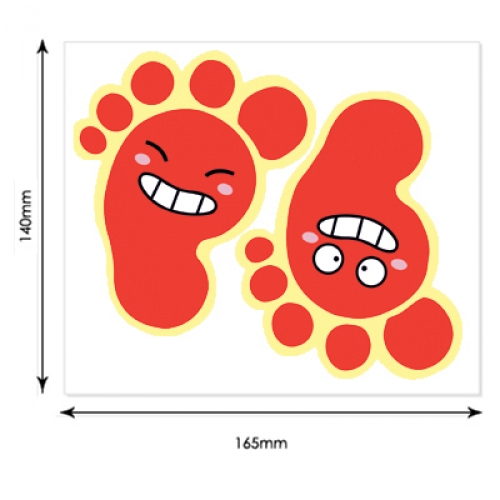 스티커몰 발바닥(5쌍) 통통빨강 F-154