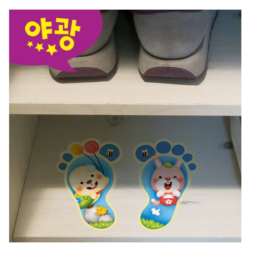 스티커몰 발바닥(5쌍) 토끼와거북 F-171