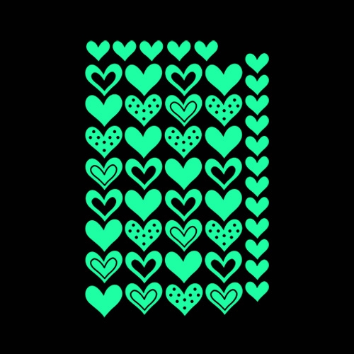 스티커몰 야광별 하트봉봉 NS-45