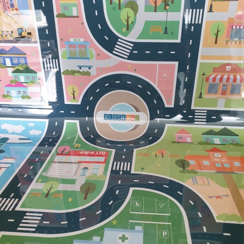 [블록봇] 우리동네 교통기관 학습맵 1800*1200 자동차 놀이