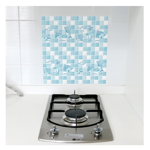 스티커몰 그래픽타일(4매) 돌고래 CSGT-14