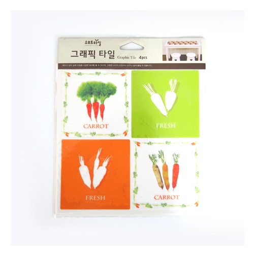 스티커몰 그래픽타일(4매) 당근 CSGT-21