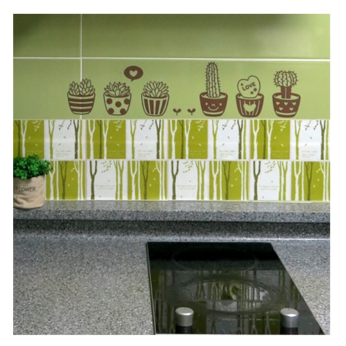 스티커몰 그래픽타일(4매) 나무 CSGT-03