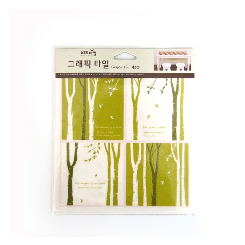 스티커몰 그래픽타일(4매) 나무 CSGT-03