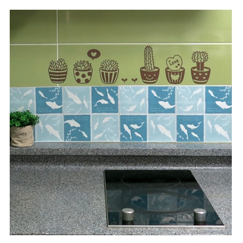 스티커몰 그래픽타일(4매) 물고기 CSGT-04